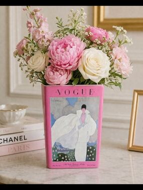 Vogue Pink Book Decorative Floral Vase
